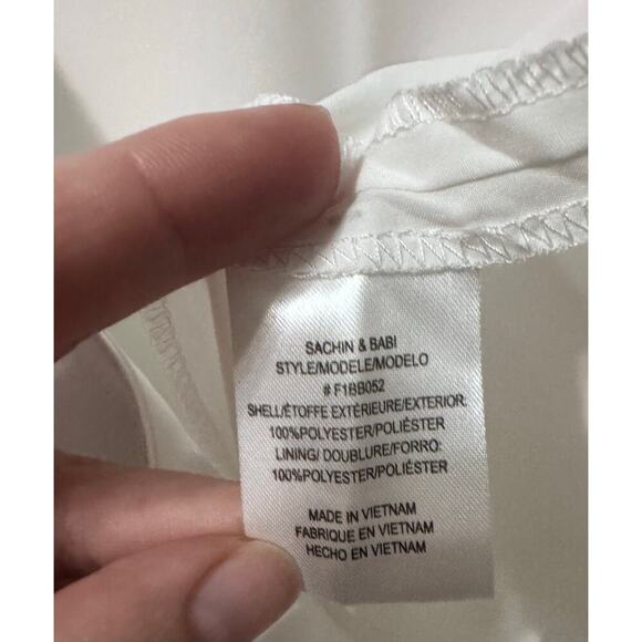 NWT Sachin Babi White Satin Cut Out Open Back Midi Dress Size 6 - Picture 13 of 14